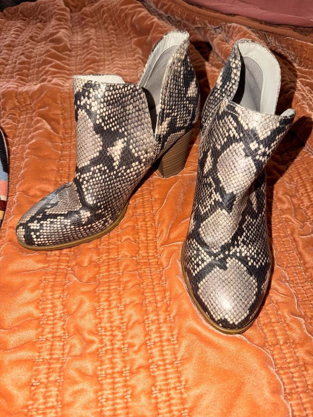Fergalicious Charley Snake Print Ankle Booties